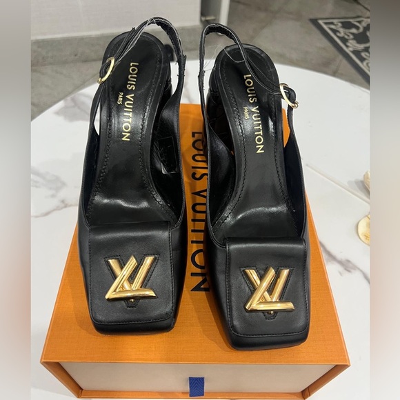 Louis Vuitton Lambskin Shake Slingback Pumps Black 41 - Picture 3 of 8